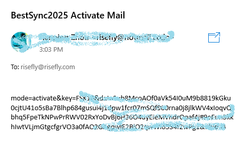 Receive the activation data by mail