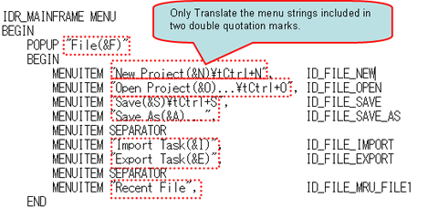 translate menu string