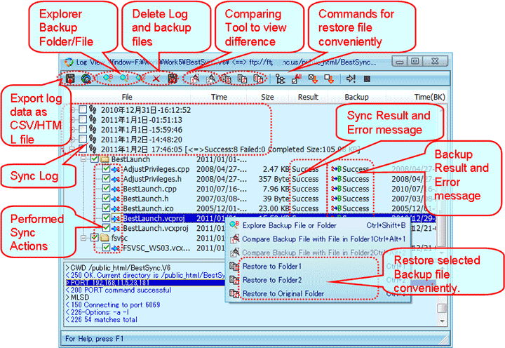 BestSync Logview