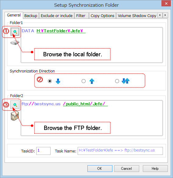 Setup Task to sync FTP